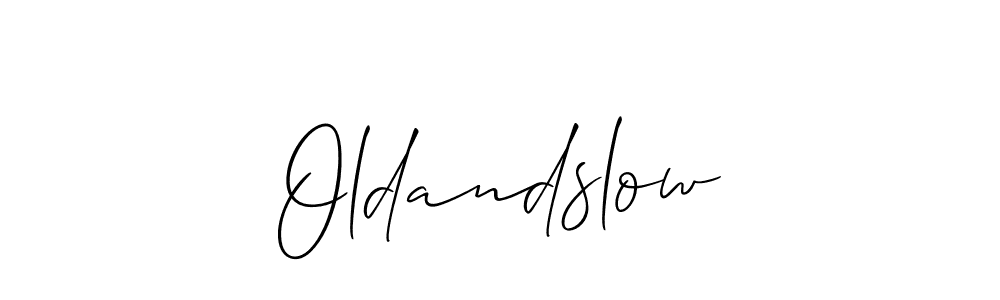 How to Draw Oldandslow signature style? Allison_Script is a latest design signature styles for name Oldandslow. Oldandslow signature style 2 images and pictures png