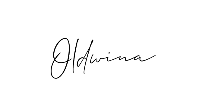 Use a signature maker to create a handwritten signature online. With this signature software, you can design (Allison_Script) your own signature for name Oldwina. Oldwina signature style 2 images and pictures png