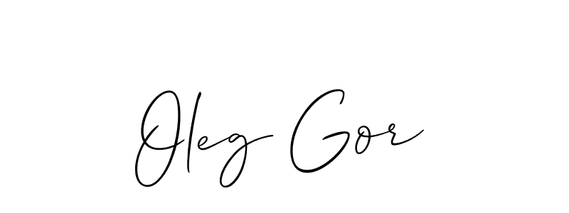 Design your own signature with our free online signature maker. With this signature software, you can create a handwritten (Allison_Script) signature for name Oleg Gor. Oleg Gor signature style 2 images and pictures png