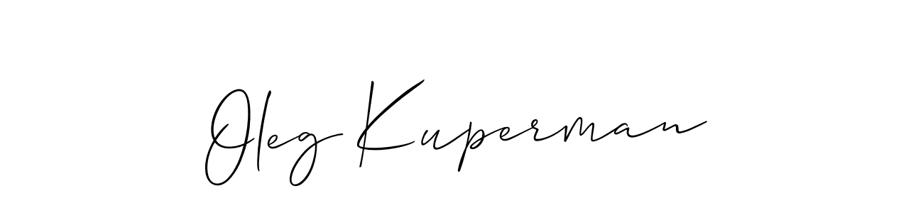 Make a short Oleg Kuperman signature style. Manage your documents anywhere anytime using Allison_Script. Create and add eSignatures, submit forms, share and send files easily. Oleg Kuperman signature style 2 images and pictures png