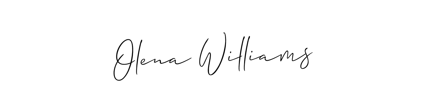 This is the best signature style for the Olena Williams name. Also you like these signature font (Allison_Script). Mix name signature. Olena Williams signature style 2 images and pictures png