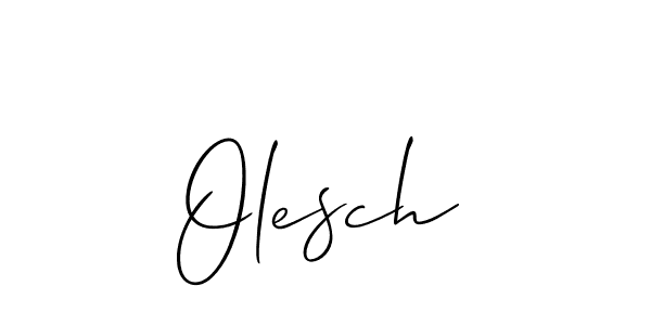 Allison_Script is a professional signature style that is perfect for those who want to add a touch of class to their signature. It is also a great choice for those who want to make their signature more unique. Get Olesch name to fancy signature for free. Olesch signature style 2 images and pictures png