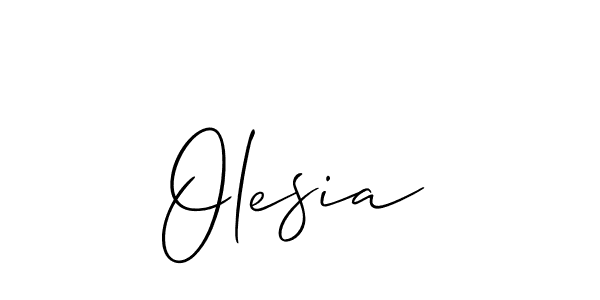 Use a signature maker to create a handwritten signature online. With this signature software, you can design (Allison_Script) your own signature for name Olesia. Olesia signature style 2 images and pictures png