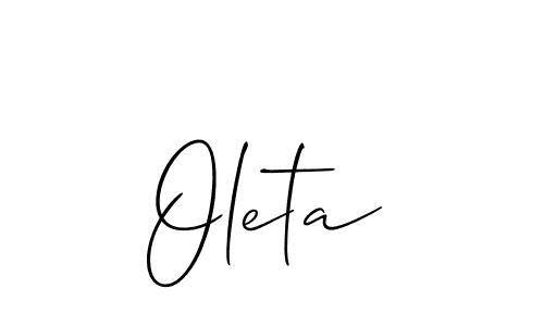 Best and Professional Signature Style for Oleta. Allison_Script Best Signature Style Collection. Oleta signature style 2 images and pictures png