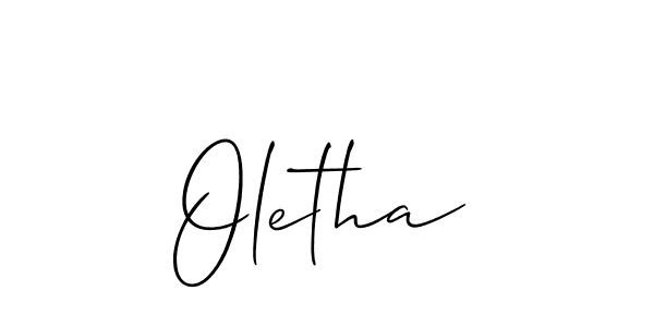 Allison_Script is a professional signature style that is perfect for those who want to add a touch of class to their signature. It is also a great choice for those who want to make their signature more unique. Get Oletha name to fancy signature for free. Oletha signature style 2 images and pictures png