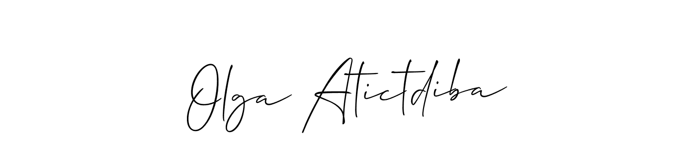 See photos of Olga Atictdiba official signature by Spectra . Check more albums & portfolios. Read reviews & check more about Allison_Script font. Olga Atictdiba signature style 2 images and pictures png