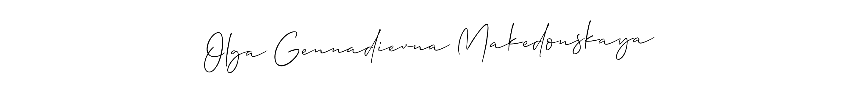 How to make Olga Gennadievna Makedonskaya name signature. Use Allison_Script style for creating short signs online. This is the latest handwritten sign. Olga Gennadievna Makedonskaya signature style 2 images and pictures png