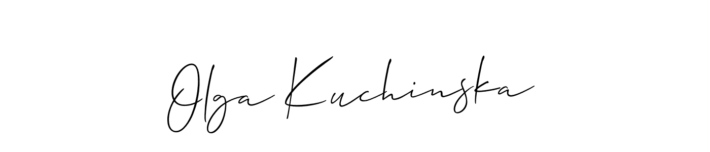 Also You can easily find your signature by using the search form. We will create Olga Kuchinska name handwritten signature images for you free of cost using Allison_Script sign style. Olga Kuchinska signature style 2 images and pictures png