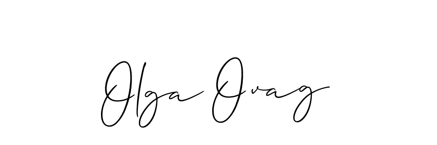 Olga Ovag stylish signature style. Best Handwritten Sign (Allison_Script) for my name. Handwritten Signature Collection Ideas for my name Olga Ovag. Olga Ovag signature style 2 images and pictures png