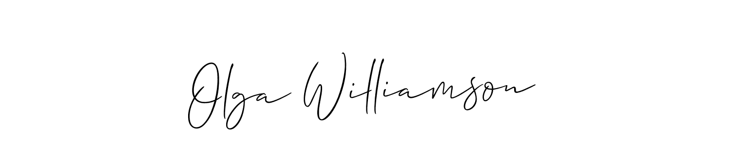 Use a signature maker to create a handwritten signature online. With this signature software, you can design (Allison_Script) your own signature for name Olga Williamson. Olga Williamson signature style 2 images and pictures png