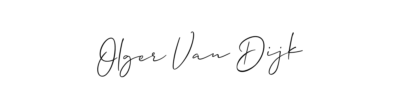 The best way (Allison_Script) to make a short signature is to pick only two or three words in your name. The name Olger Van Dijk include a total of six letters. For converting this name. Olger Van Dijk signature style 2 images and pictures png