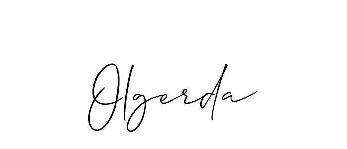 How to make Olgerda signature? Allison_Script is a professional autograph style. Create handwritten signature for Olgerda name. Olgerda signature style 2 images and pictures png