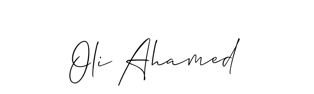 Oli Ahamed stylish signature style. Best Handwritten Sign (Allison_Script) for my name. Handwritten Signature Collection Ideas for my name Oli Ahamed. Oli Ahamed signature style 2 images and pictures png