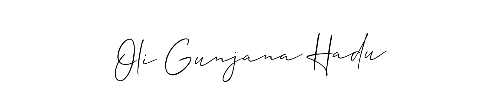 Once you've used our free online signature maker to create your best signature Allison_Script style, it's time to enjoy all of the benefits that Oli Gunjana Hadu name signing documents. Oli Gunjana Hadu signature style 2 images and pictures png
