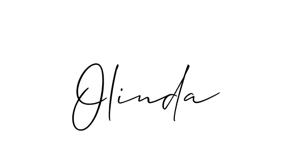 How to make Olinda signature? Allison_Script is a professional autograph style. Create handwritten signature for Olinda name. Olinda signature style 2 images and pictures png