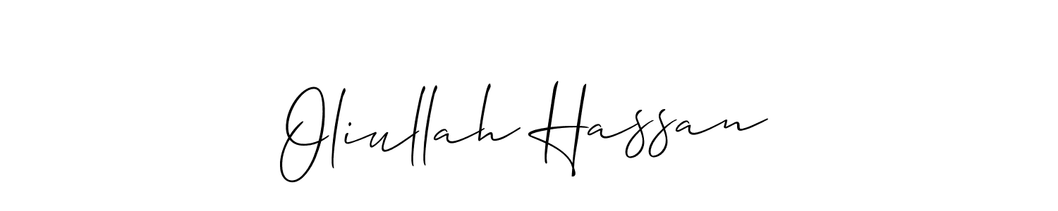 if you are searching for the best signature style for your name Oliullah Hassan. so please give up your signature search. here we have designed multiple signature styles  using Allison_Script. Oliullah Hassan signature style 2 images and pictures png