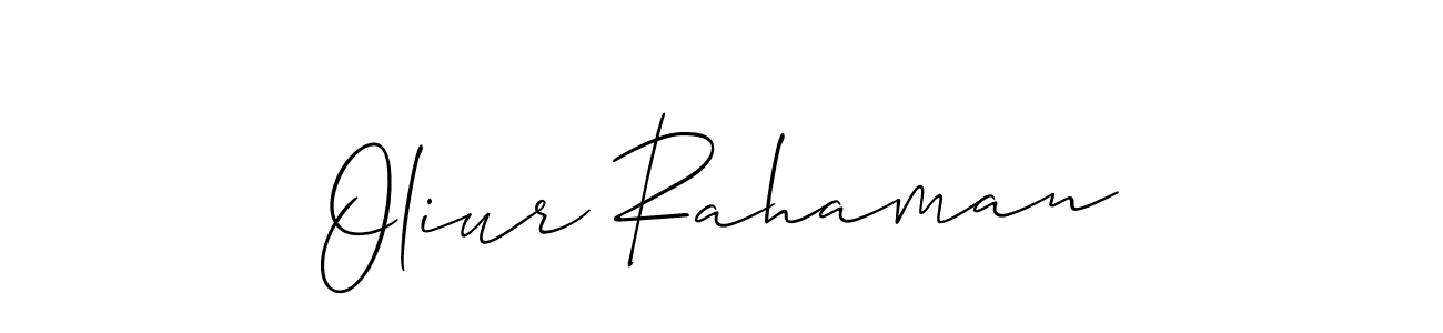 Design your own signature with our free online signature maker. With this signature software, you can create a handwritten (Allison_Script) signature for name Oliur Rahaman. Oliur Rahaman signature style 2 images and pictures png