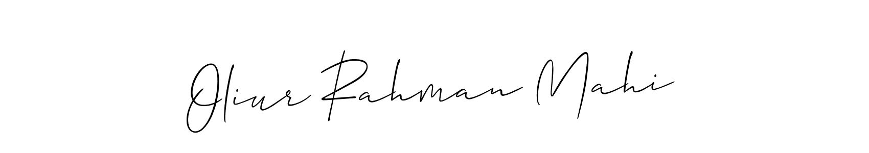 Allison_Script is a professional signature style that is perfect for those who want to add a touch of class to their signature. It is also a great choice for those who want to make their signature more unique. Get Oliur Rahman Mahi name to fancy signature for free. Oliur Rahman Mahi signature style 2 images and pictures png