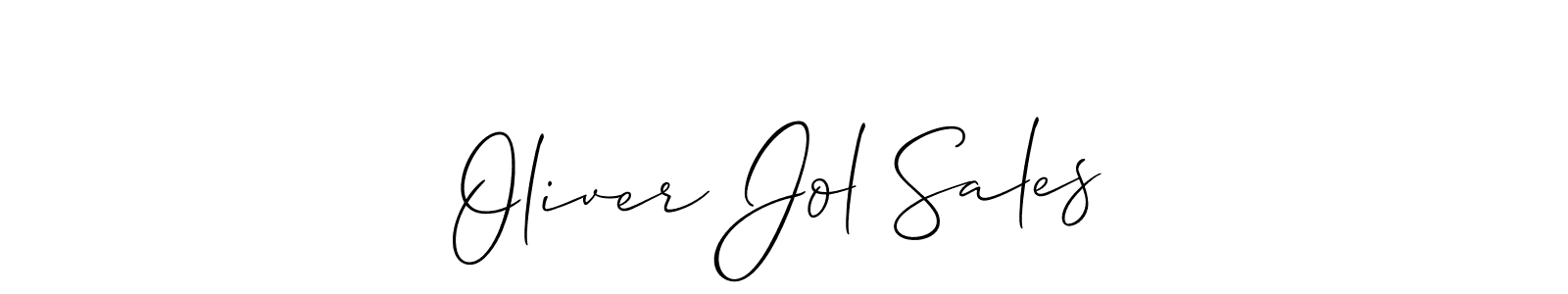 How to make Oliver Jol Sales name signature. Use Allison_Script style for creating short signs online. This is the latest handwritten sign. Oliver Jol Sales signature style 2 images and pictures png