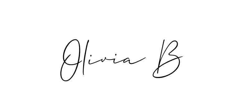 Make a beautiful signature design for name Olivia B. With this signature (Allison_Script) style, you can create a handwritten signature for free. Olivia B signature style 2 images and pictures png