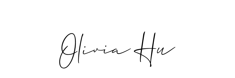 How to make Olivia Hu name signature. Use Allison_Script style for creating short signs online. This is the latest handwritten sign. Olivia Hu signature style 2 images and pictures png