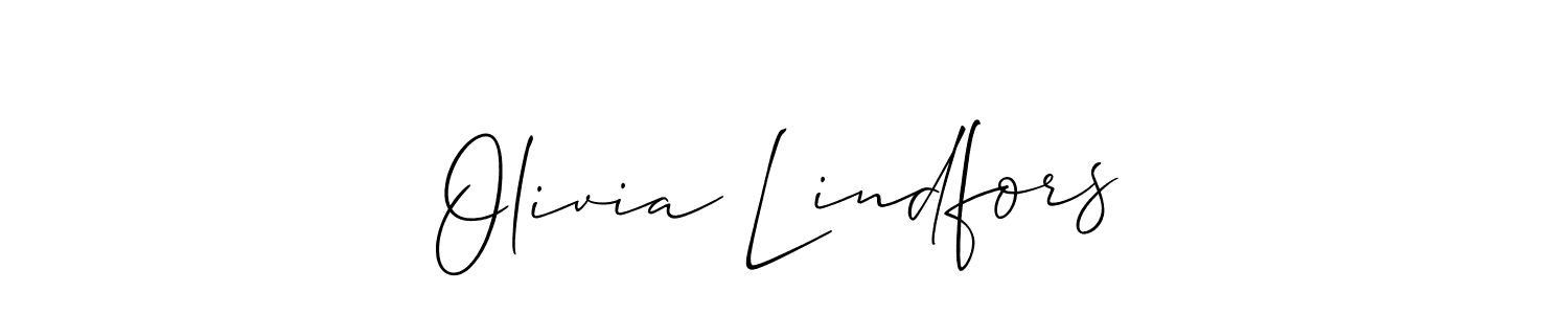 How to make Olivia Lindfors name signature. Use Allison_Script style for creating short signs online. This is the latest handwritten sign. Olivia Lindfors signature style 2 images and pictures png