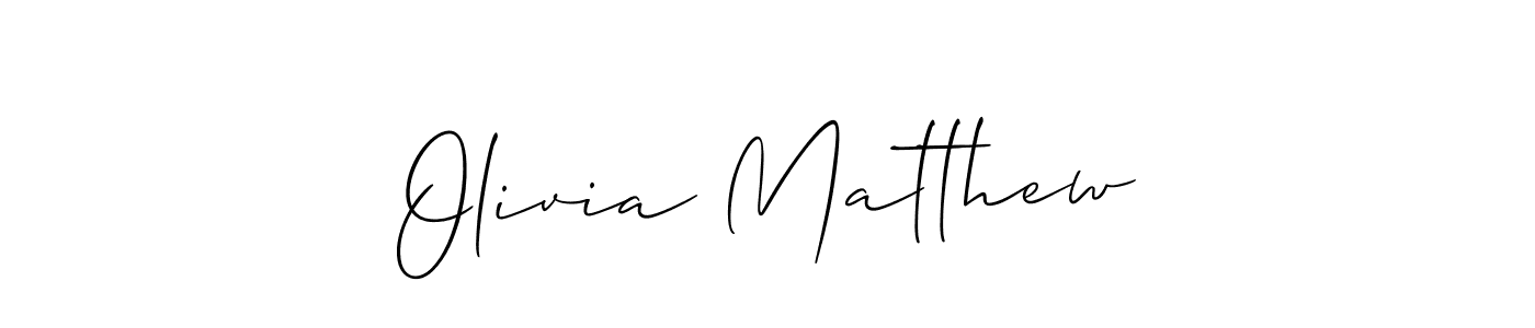 Olivia Matthew stylish signature style. Best Handwritten Sign (Allison_Script) for my name. Handwritten Signature Collection Ideas for my name Olivia Matthew. Olivia Matthew signature style 2 images and pictures png