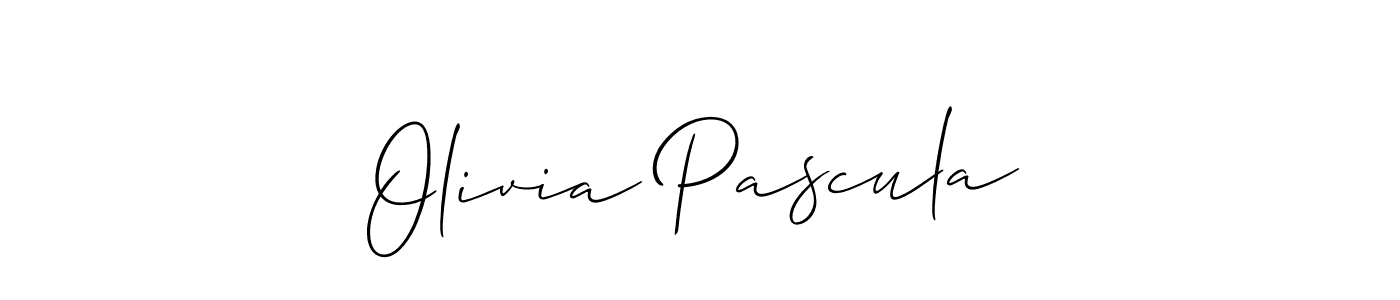 Olivia Pascula stylish signature style. Best Handwritten Sign (Allison_Script) for my name. Handwritten Signature Collection Ideas for my name Olivia Pascula. Olivia Pascula signature style 2 images and pictures png