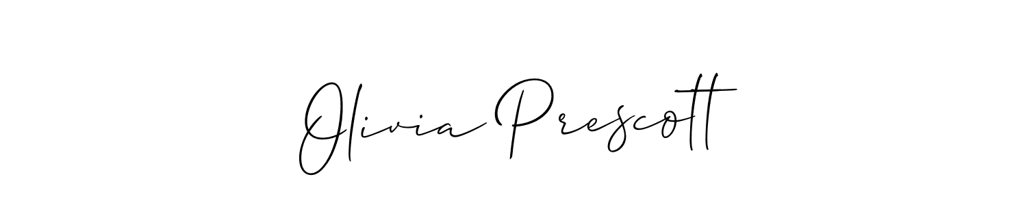 How to make Olivia Prescott name signature. Use Allison_Script style for creating short signs online. This is the latest handwritten sign. Olivia Prescott signature style 2 images and pictures png