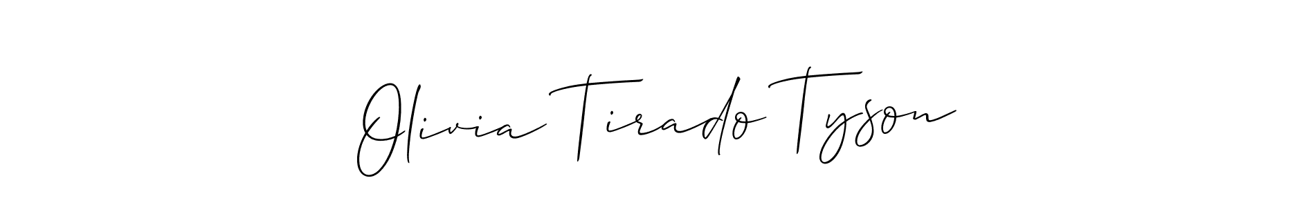 Use a signature maker to create a handwritten signature online. With this signature software, you can design (Allison_Script) your own signature for name Olivia Tirado Tyson. Olivia Tirado Tyson signature style 2 images and pictures png