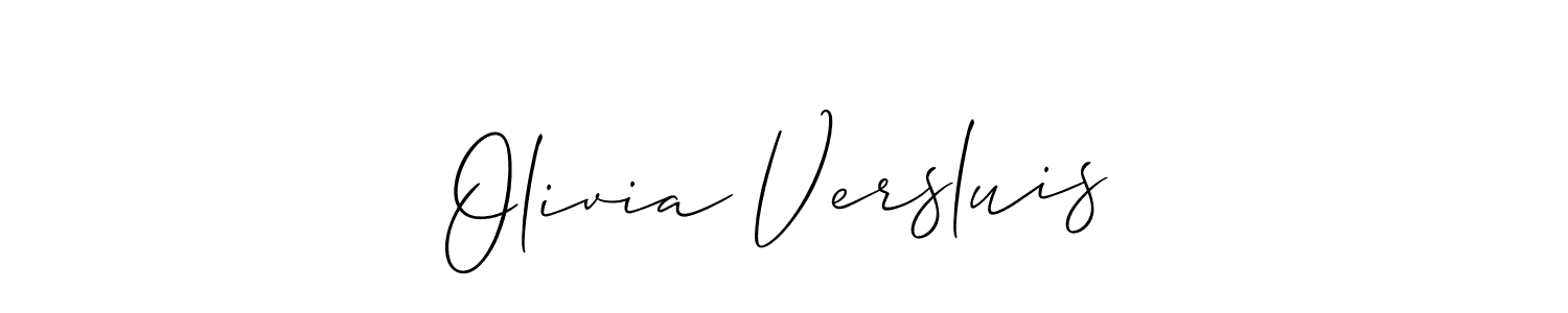 You should practise on your own different ways (Allison_Script) to write your name (Olivia Versluis) in signature. don't let someone else do it for you. Olivia Versluis signature style 2 images and pictures png