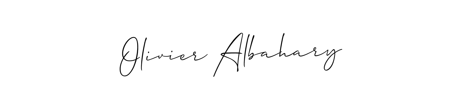 Also You can easily find your signature by using the search form. We will create Olivier Albahary name handwritten signature images for you free of cost using Allison_Script sign style. Olivier Albahary signature style 2 images and pictures png