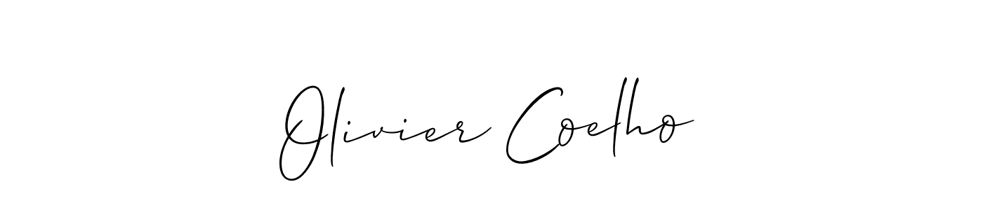 The best way (Allison_Script) to make a short signature is to pick only two or three words in your name. The name Olivier Coelho include a total of six letters. For converting this name. Olivier Coelho signature style 2 images and pictures png