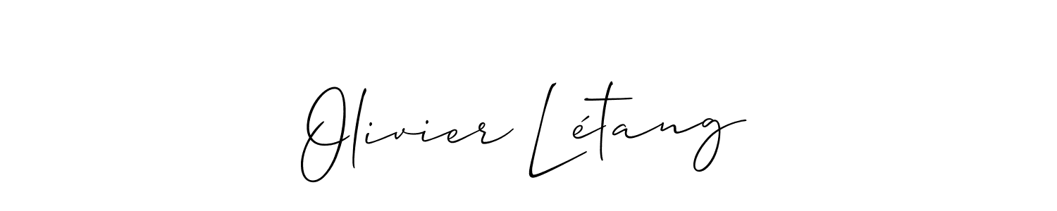 Make a short Olivier Létang signature style. Manage your documents anywhere anytime using Allison_Script. Create and add eSignatures, submit forms, share and send files easily. Olivier Létang signature style 2 images and pictures png