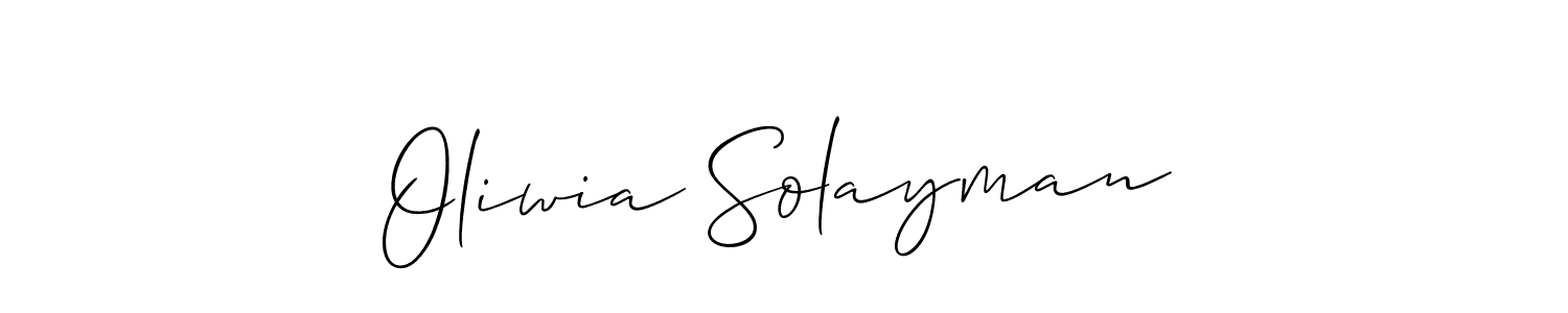 Use a signature maker to create a handwritten signature online. With this signature software, you can design (Allison_Script) your own signature for name Oliwia Solayman. Oliwia Solayman signature style 2 images and pictures png