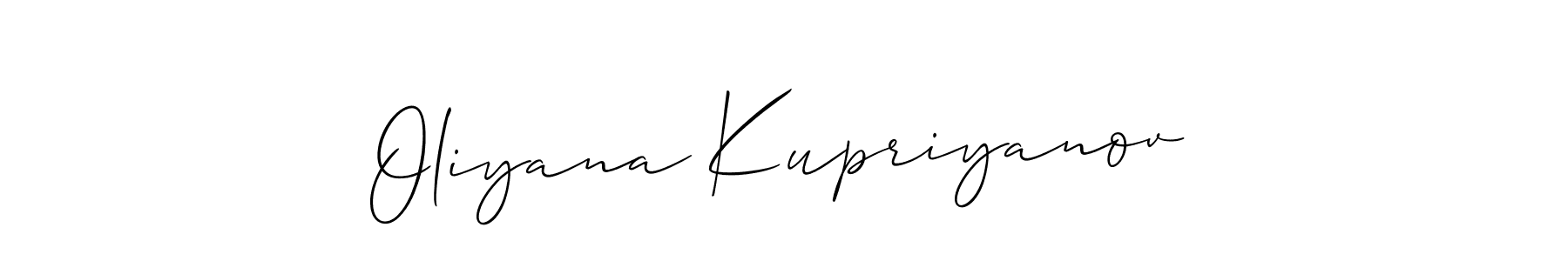 Also we have Oliyana Kupriyanov name is the best signature style. Create professional handwritten signature collection using Allison_Script autograph style. Oliyana Kupriyanov signature style 2 images and pictures png