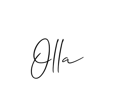 The best way (Allison_Script) to make a short signature is to pick only two or three words in your name. The name Olla include a total of six letters. For converting this name. Olla signature style 2 images and pictures png