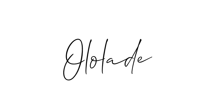 Make a beautiful signature design for name Ololade. With this signature (Allison_Script) style, you can create a handwritten signature for free. Ololade signature style 2 images and pictures png
