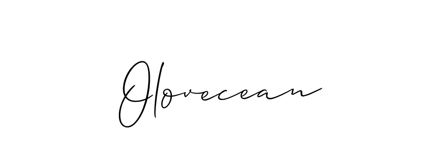 It looks lik you need a new signature style for name Olovecean. Design unique handwritten (Allison_Script) signature with our free signature maker in just a few clicks. Olovecean signature style 2 images and pictures png