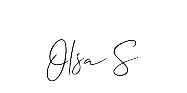 Also we have Olsa S name is the best signature style. Create professional handwritten signature collection using Allison_Script autograph style. Olsa S signature style 2 images and pictures png