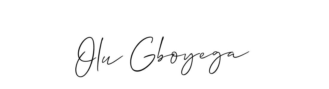 Use a signature maker to create a handwritten signature online. With this signature software, you can design (Allison_Script) your own signature for name Olu Gboyega. Olu Gboyega signature style 2 images and pictures png