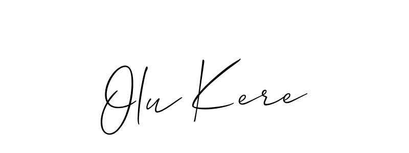 Make a short Olu Kere signature style. Manage your documents anywhere anytime using Allison_Script. Create and add eSignatures, submit forms, share and send files easily. Olu Kere signature style 2 images and pictures png