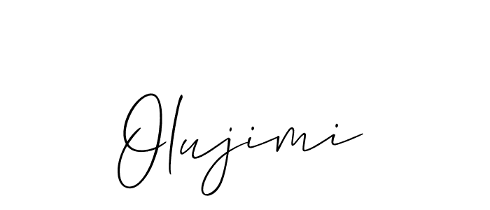Design your own signature with our free online signature maker. With this signature software, you can create a handwritten (Allison_Script) signature for name Olujimi. Olujimi signature style 2 images and pictures png