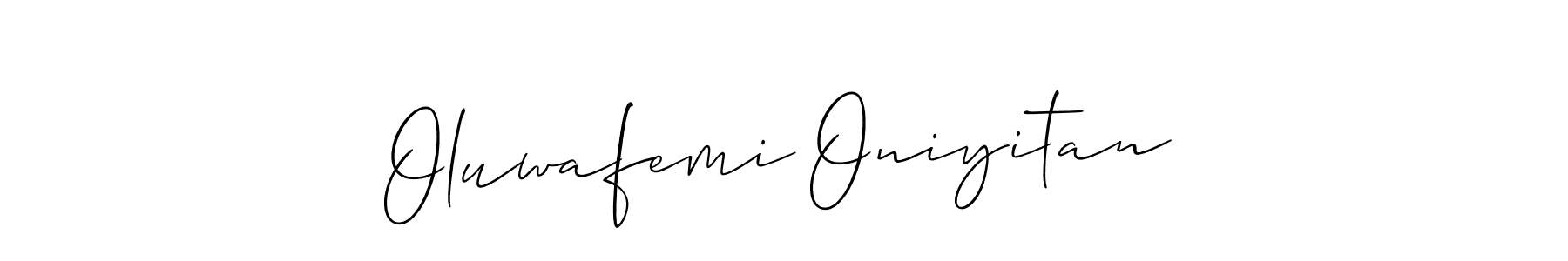 Design your own signature with our free online signature maker. With this signature software, you can create a handwritten (Allison_Script) signature for name Oluwafemi Oniyitan. Oluwafemi Oniyitan signature style 2 images and pictures png