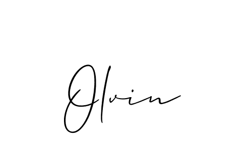 Make a beautiful signature design for name Olvin. With this signature (Allison_Script) style, you can create a handwritten signature for free. Olvin signature style 2 images and pictures png