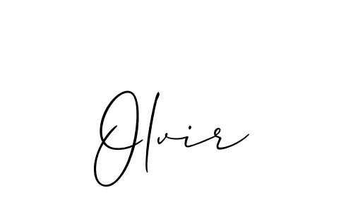 How to make Olvir signature? Allison_Script is a professional autograph style. Create handwritten signature for Olvir name. Olvir signature style 2 images and pictures png