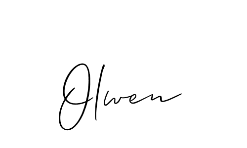 Design your own signature with our free online signature maker. With this signature software, you can create a handwritten (Allison_Script) signature for name Olwen. Olwen signature style 2 images and pictures png