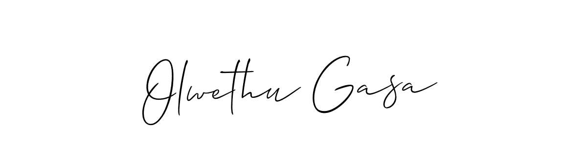 How to make Olwethu Gasa signature? Allison_Script is a professional autograph style. Create handwritten signature for Olwethu Gasa name. Olwethu Gasa signature style 2 images and pictures png