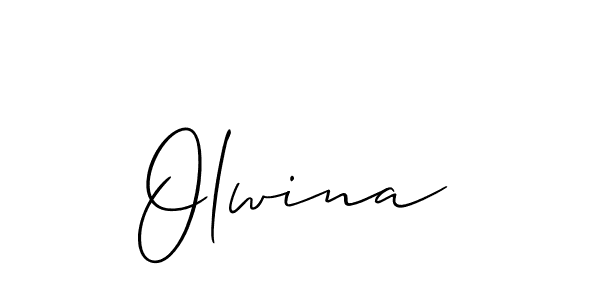 Make a beautiful signature design for name Olwina. With this signature (Allison_Script) style, you can create a handwritten signature for free. Olwina signature style 2 images and pictures png