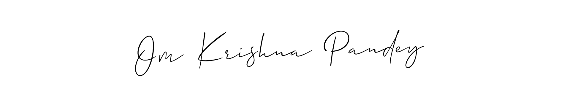 It looks lik you need a new signature style for name Om  Krishna  Pandey. Design unique handwritten (Allison_Script) signature with our free signature maker in just a few clicks. Om  Krishna  Pandey signature style 2 images and pictures png